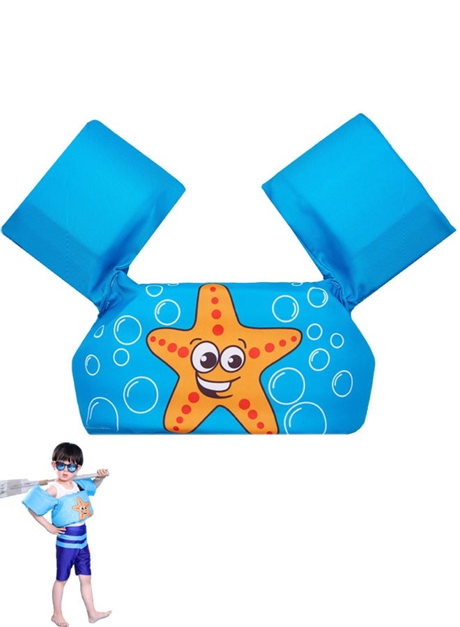 TAPIT Toddler Swim Vest Kids Water Wings Arm Floaties for 30-55 Pounds Infant Safety Swim Aid Jumper Inflatable Swim Arm Bands Float Sleeves Swimming Armbands for Sea/Pool/Beach/Training (Starfish) - Image 1